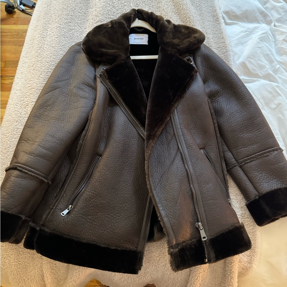 Stradivarius faux fur jacket